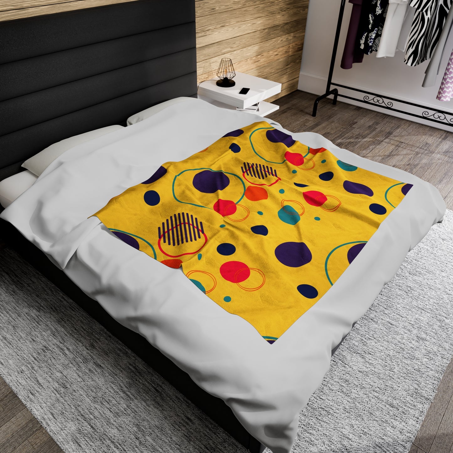 Rella B Velveteen Plush Blanket - Yellow