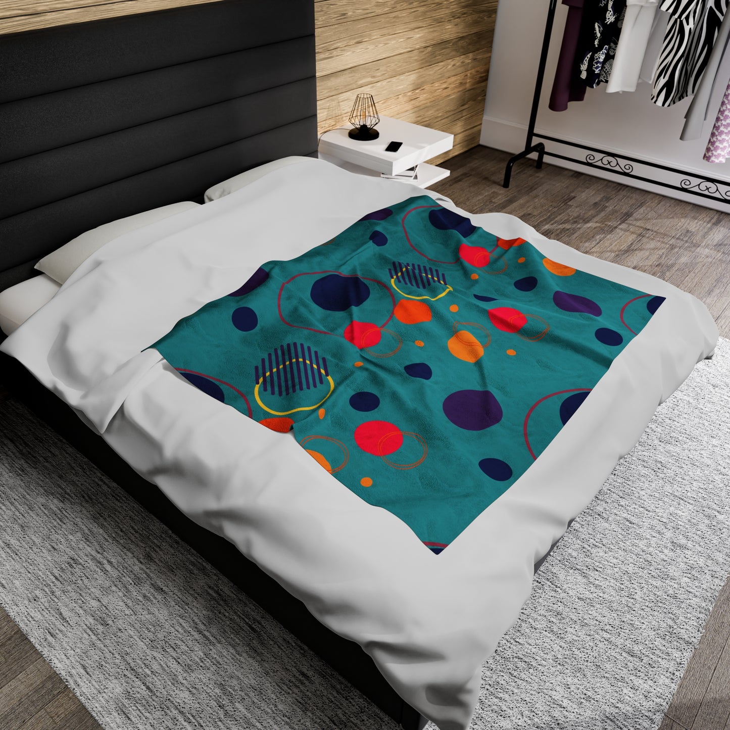 Rella B Velveteen Plush Blanket - Blue