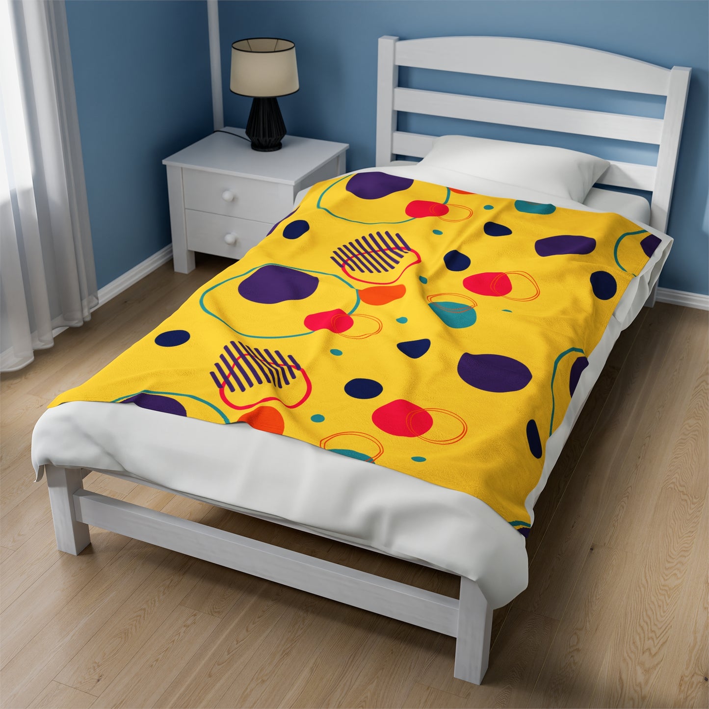 Rella B Velveteen Plush Blanket - Yellow