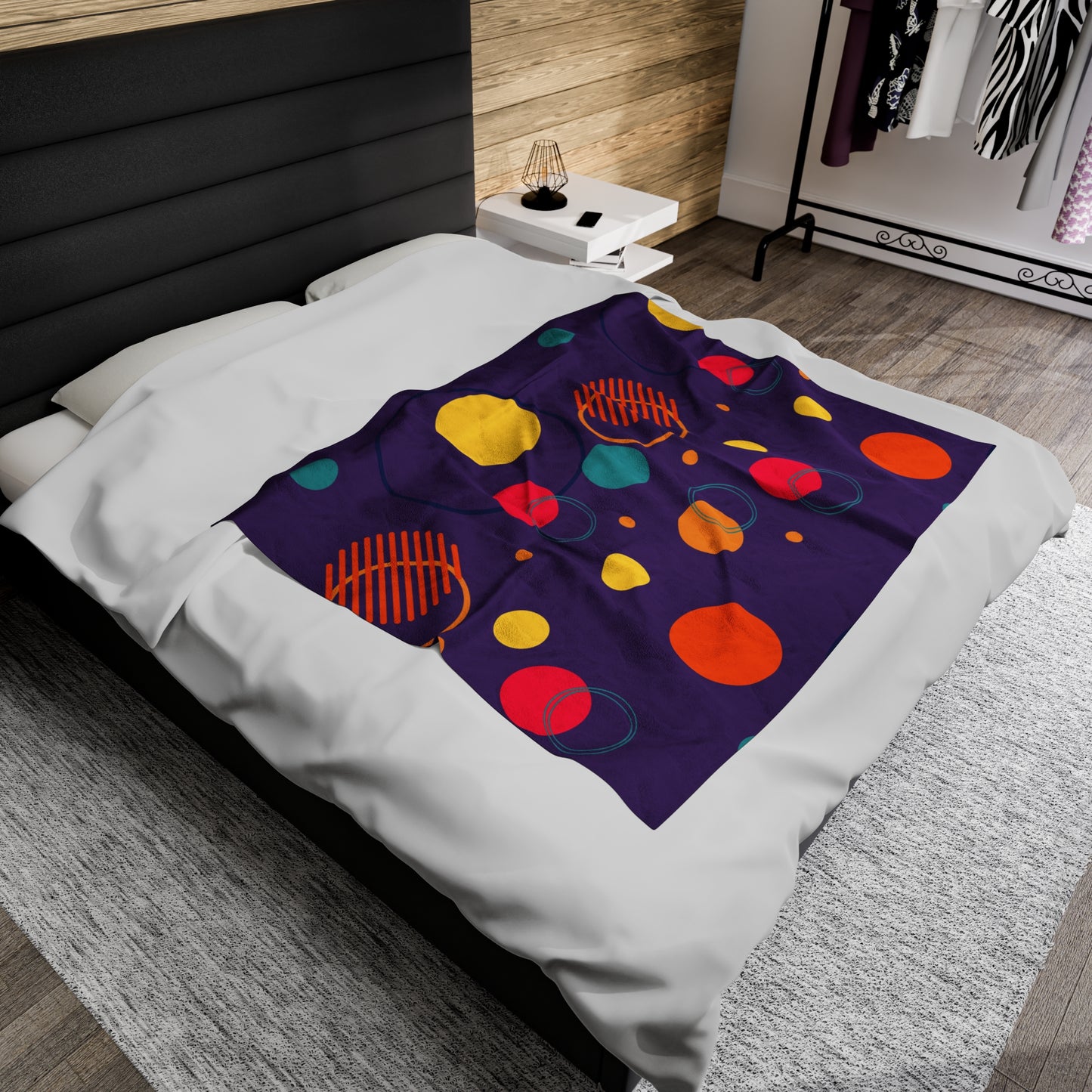 Rella B Velveteen Plush Blanket - Purple