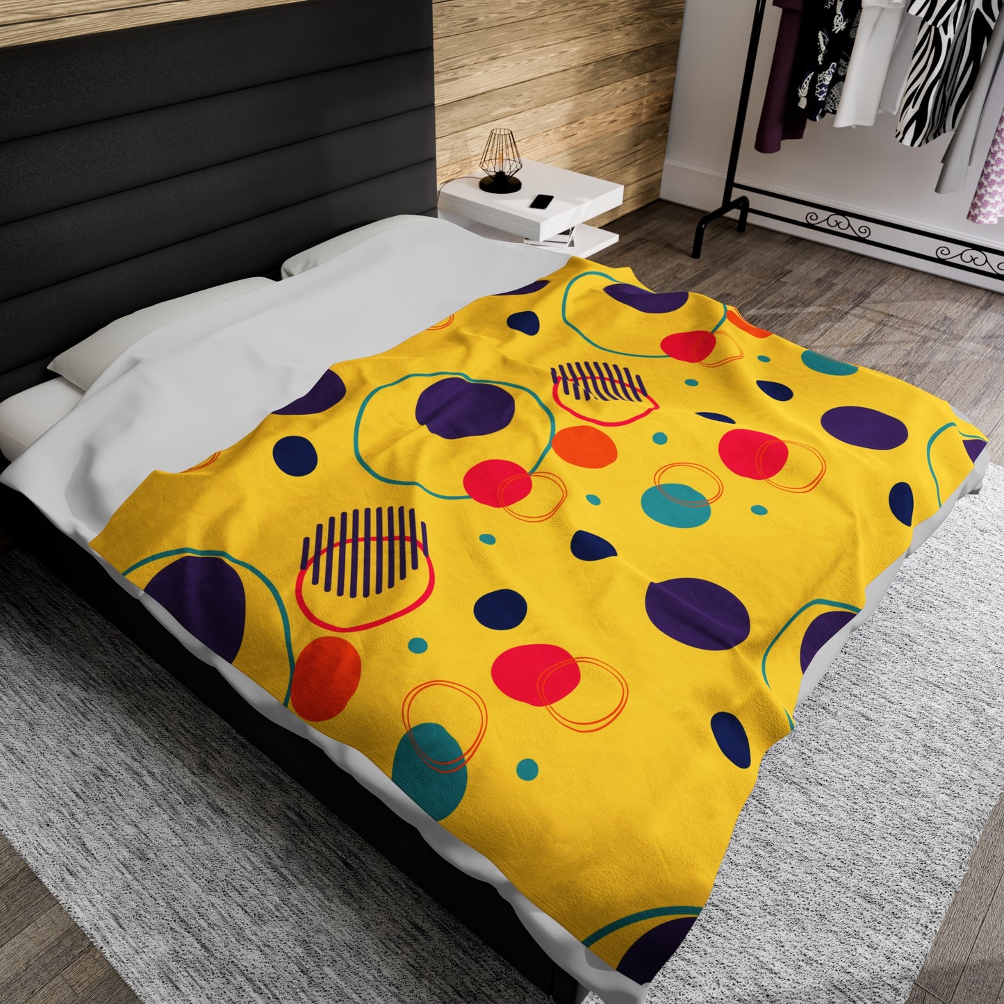 Rella B Velveteen Plush Blanket - Yellow
