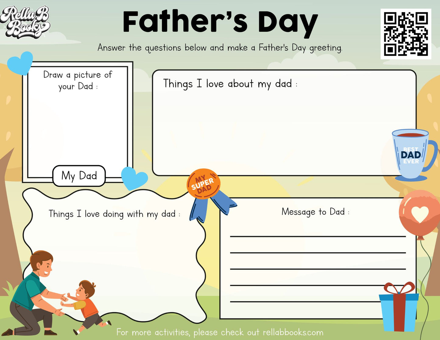 I Love My Daddy Activity Sheet