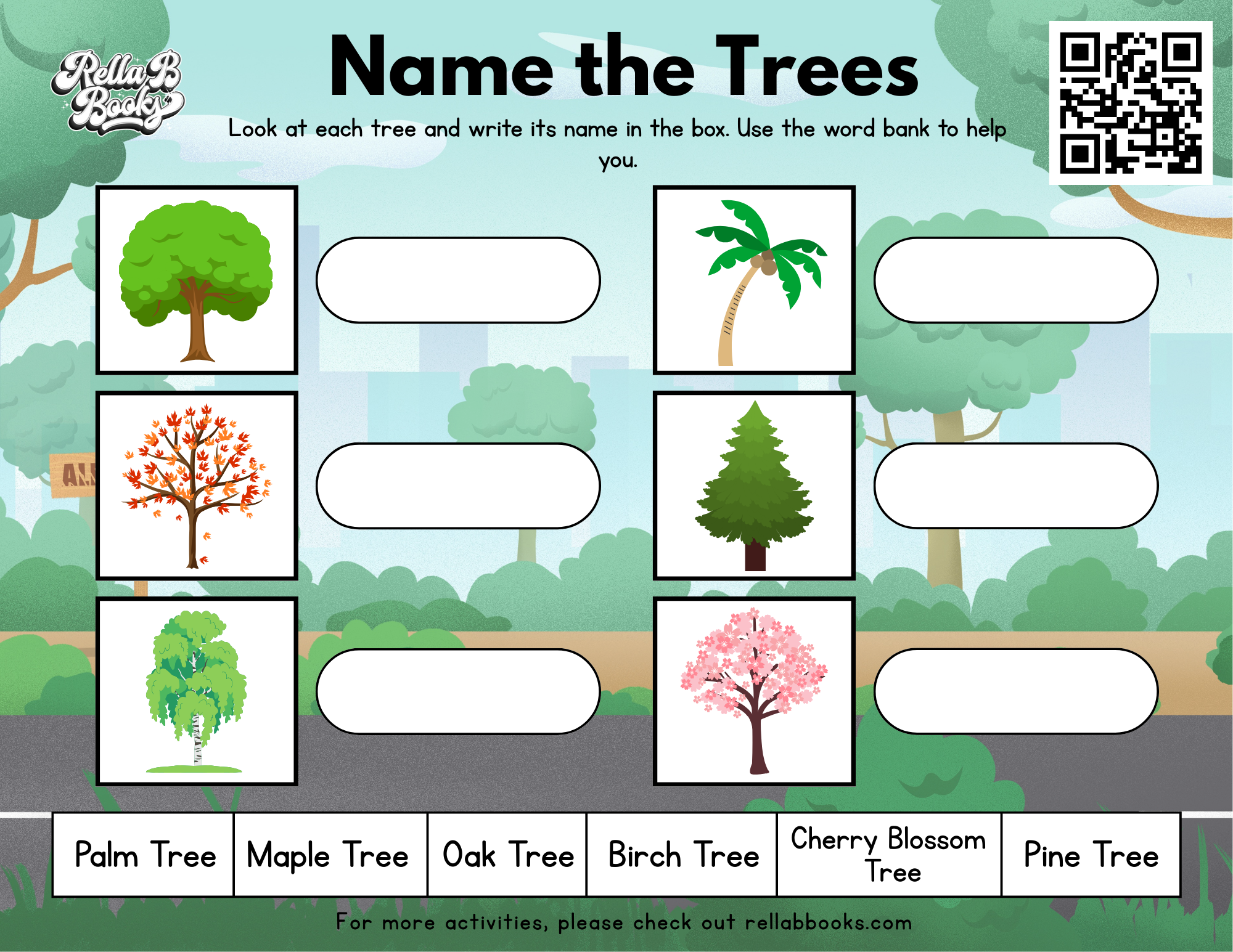 Tree Activity Sheet – Rella B Books